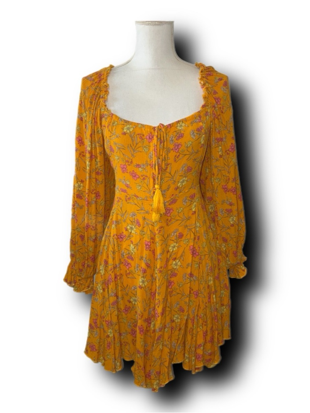 Chelsea & Violet Long Sleeve Puff Sleeve Cottagecore Vibe Mini Dress